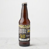 Cheers and Beers to 25 Years Rustic Birthday Bierflaschenetikett (Vorderseite)