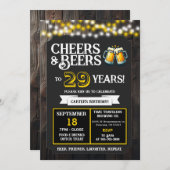 Cheers and Beers to 29 Years Brewery Birthday Einladung (Vorne/Hinten)
