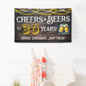 Cheers and Beers to 30 Years Birthday Party Banner (Insitu)