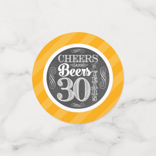 Cheers and Beers to 30 Years Table Confetti Konfetti (Klein Vorderseite)