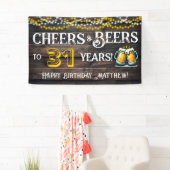 Cheers and Beers to 31 Years Birthday Party Banner (Insitu)