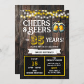 Cheers and Beers to 35 Years Backyard BBQ Birthday Einladung (Vorne/Hinten)