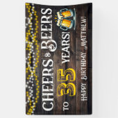 Cheers and Beers to 35 Years Birthday Party Banner (Vertikal)