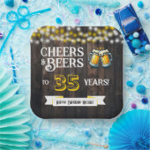 Cheers and Beers to 35 Years Rustic Birthday Pappteller (Party)