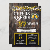 Cheers and Beers to 37 Years Backyard BBQ Birthday Einladung (Vorne/Hinten)