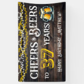 Cheers and Beers to 37 Years Birthday Party Banner (Vertikal)