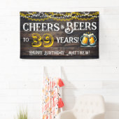 Cheers and Beers to 39 Years Birthday Party Banner (Insitu)