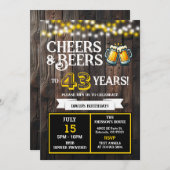 Cheers and Beers to 43 Years Backyard BBQ Birthday Einladung (Vorne/Hinten)