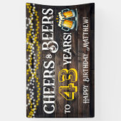 Cheers and Beers to 43 Years Birthday Party Banner (Vertikal)
