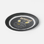 Cheers and Beers to 50 Years Birthday Paper Plate Pappteller (Schrägansicht)