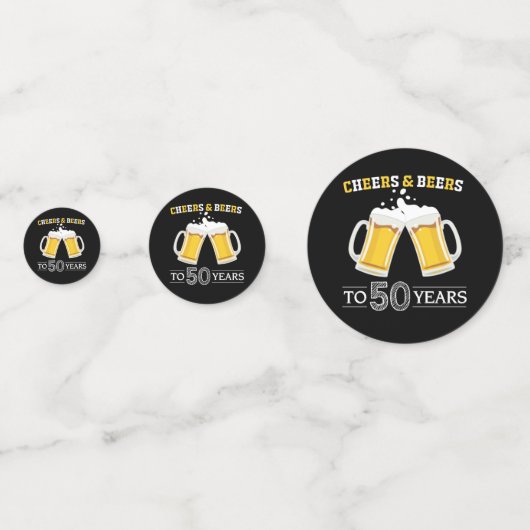 Cheers and Beers to 50 Years Konfetti (Vorderseiten)