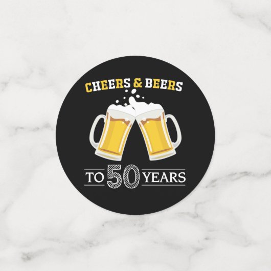 Cheers and Beers to 50 Years Konfetti (Klein Vorderseite)