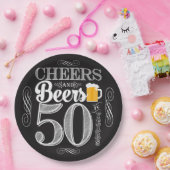 Cheers and Beers to 50 Years Paper Tellers 9" Pappteller (Party)