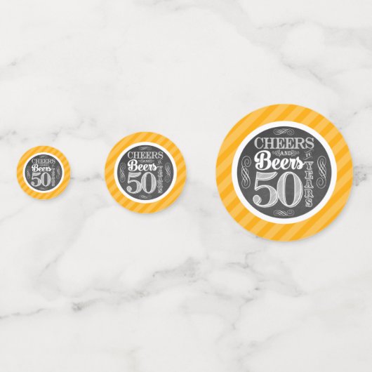 Cheers and Beers to 50 Years Table Confetti Konfetti (Vorderseiten)