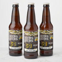 Cheers and Beers to 51 Years Rustic Birthday