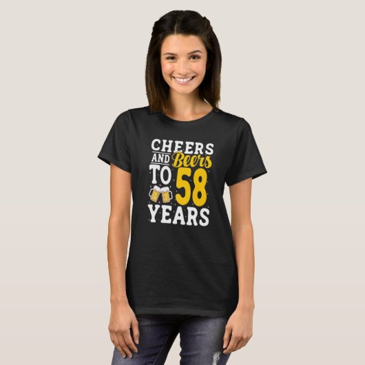 Cheers and Beers To 58 Years Beer Drinking 58 Year T-Shirt (Vorne ganz)