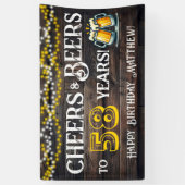 Cheers and Beers to 58 Years Birthday Party Banner (Vertikal)