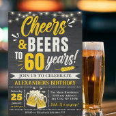 Cheers and Beers to 60 Years, Beer-Themed Einladung