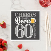 Cheers and Beers to 60 Years Luncheon Napkins Serviette (Beispiel)