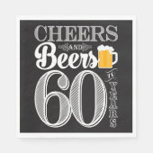 Cheers and Beers to 60 Years Luncheon Napkins Serviette (Vorderseite)