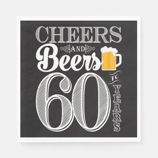 Cheers and Beers to 60 Years Luncheon Napkins Serviette (Vorderseite)