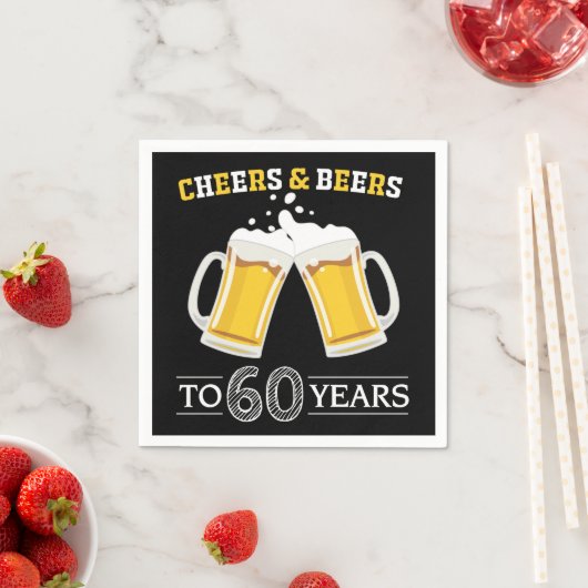 Cheers and Beers to 60 Years Napkins Serviette (Beispiel)