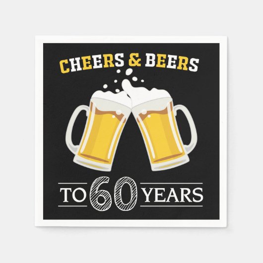 Cheers and Beers to 60 Years Napkins Serviette (Vorderseite)