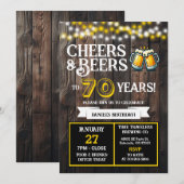 Cheers and Beers to 70 Years Brewery Birthday Einladung (Vorne/Hinten)