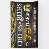 Cheers and Beers to 79 Years Birthday Party Banner (Vertikal)