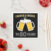 Cheers and Beers to 80 Years Napkins Serviette (Beispiel)
