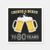Cheers and Beers to 80 Years Napkins Serviette (Vorderseite)