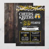 Cheers and Beers to 89 Years Brewery Birthday Einladung (Vorne/Hinten)