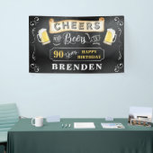 Cheers and Beers to 90 Years Birthday Party Banner (Messeveranstaltung)