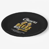 Cheers and Beers to my 60 Years, Fun  Pappteller (Schrägansicht)