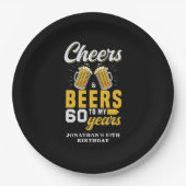 Cheers and Beers to my 60 Years, Fun  Pappteller (Vorderseite)