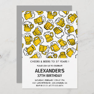 Cheers and Bers 37. Geburtstagseinladungen Männer Einladung