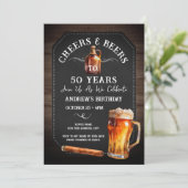 Cheers and Bers 50. Geburtstagsparty Einladung (Stehend Vorderseite)