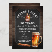 Cheers and Bers 50. Geburtstagsparty Einladung (Vorne/Hinten)
