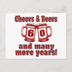 Cheers and Bers 60 Geburtstagsgeschmacksmuster Postkarte