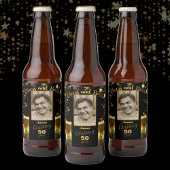 Cheers and Bers Foto Name Age Black and Gold Bierflaschenetikett