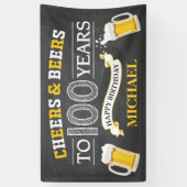 Cheers and Bers Happy 100th Birthday Banner (Vertikal)