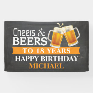 Cheers and Bers Happy 18. Geburtstag Banner Orange
