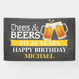 Cheers and Bers Happy 30. Geburtstagsbanner Gelb Banner