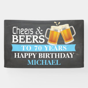 Cheers and Bers Happy 70. Geburtstag Banner Blau