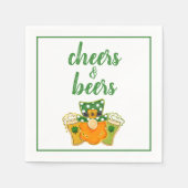 Cheers and Bers Leprechaun St Patrick's Day Party Serviette (Vorderseite)