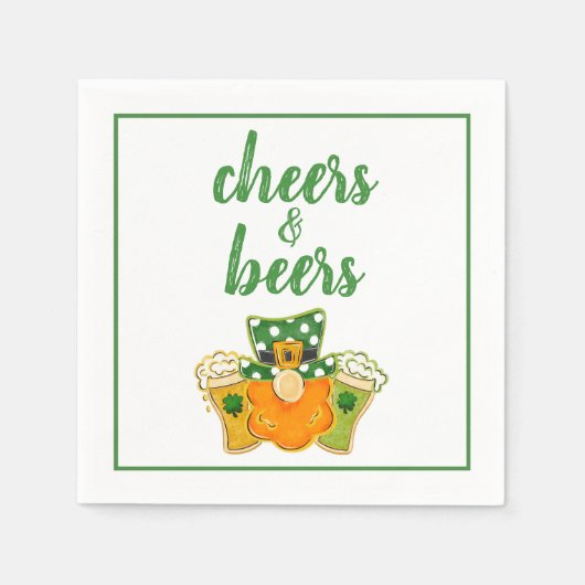 Cheers and Bers Leprechaun St Patrick's Day Party Serviette (Vorderseite)