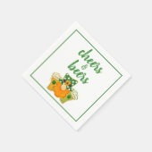Cheers and Bers Leprechaun St Patrick's Day Party Serviette (Ecke)