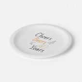 Cheers and Bers Minimal 40. Geburtstag Party Pappteller (Schrägansicht)