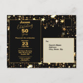 Cheers and Bers Modern 50. Geburtstag Einladungspostkarte (Rückseite)