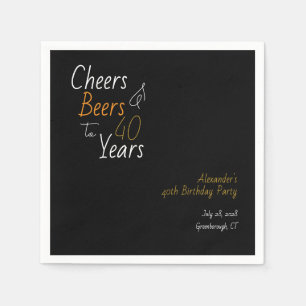 Cheers and Bers Personalisiert 40. Geburtstag Serviette